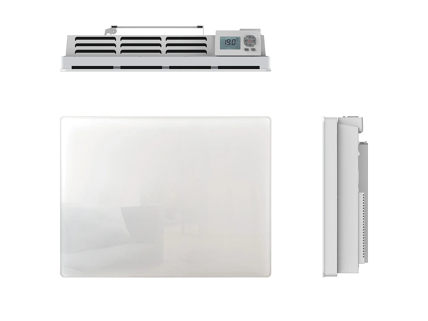 Radiateur électrique céramique GLASS blanc 1500W