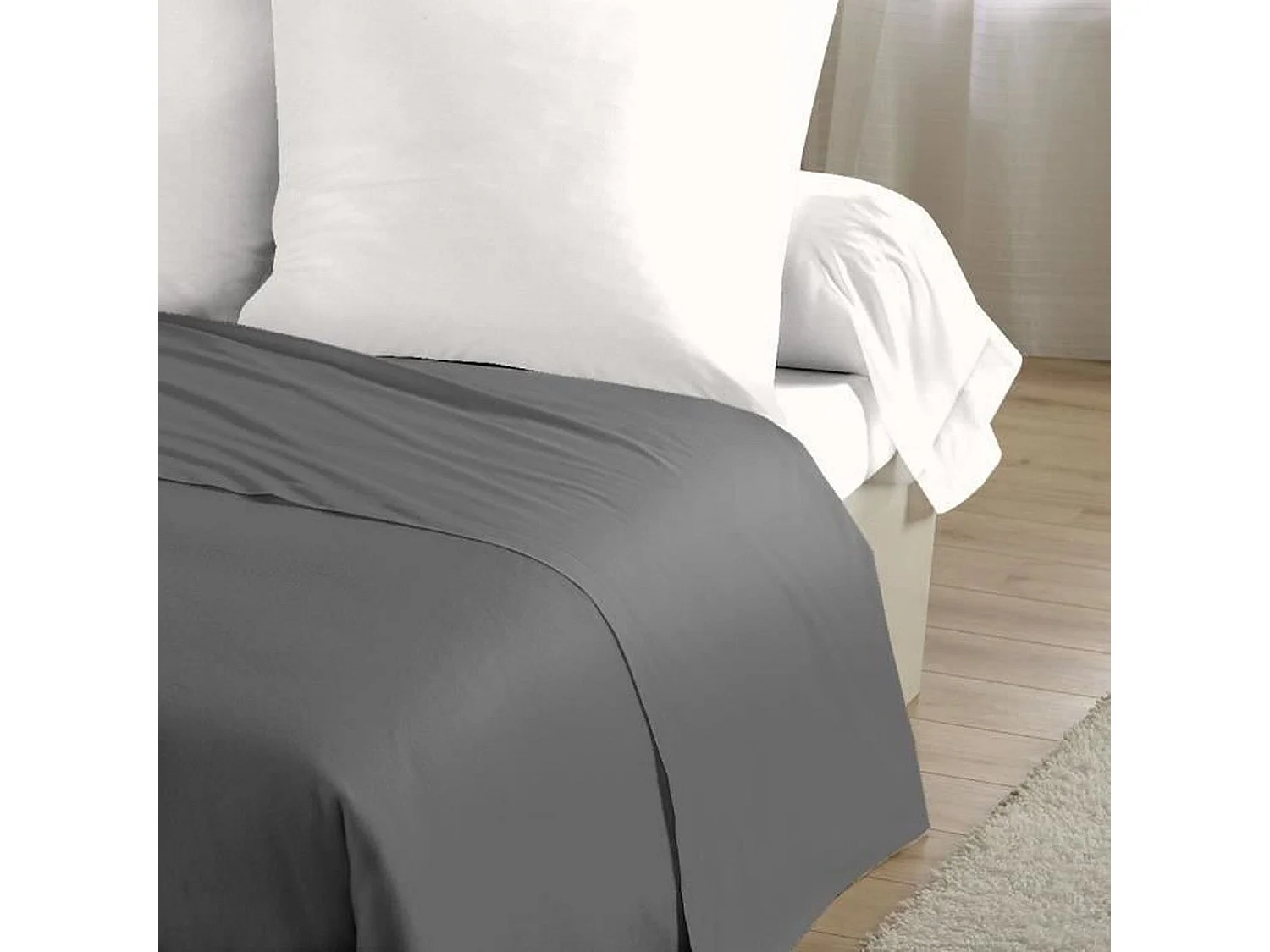 Drap plat microfibre 82 g - 240 x 300 cm - Anthracite