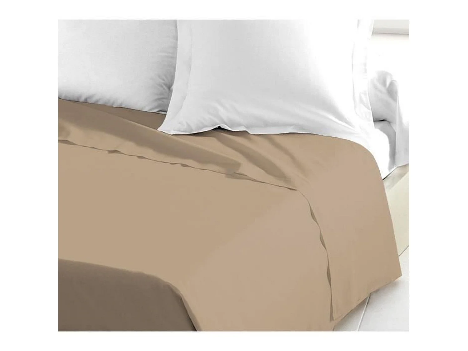 Dubbel Platte Microfiber Laken 240 x 300 cm - Beige Home Passion