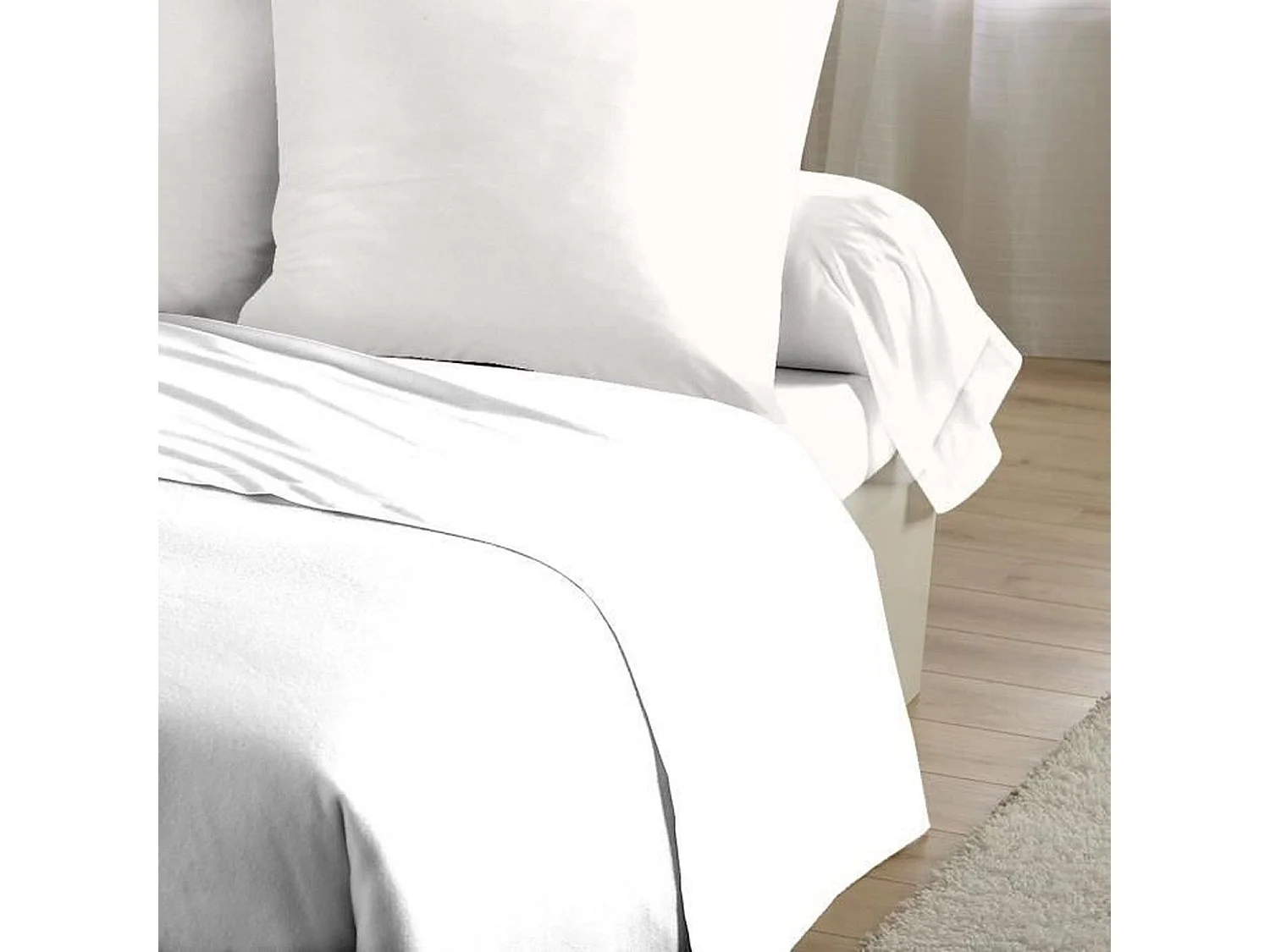Drap plat microfibre 82 g - 240 x 300 cm - Blanc