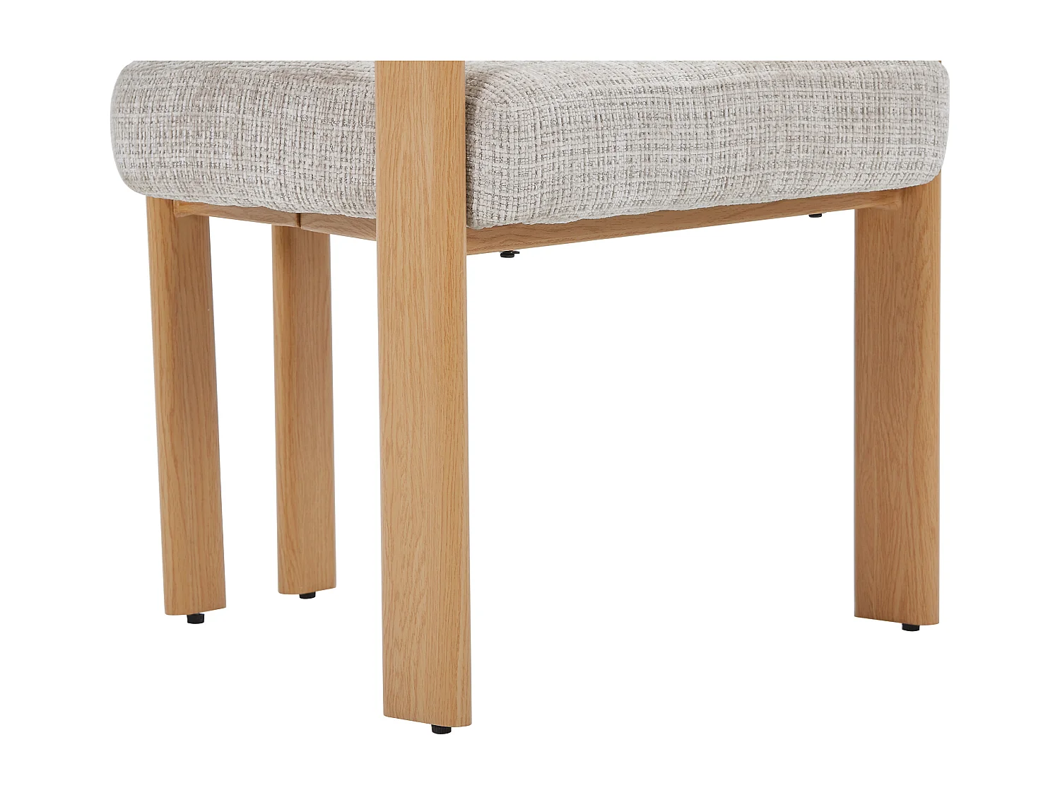 Lot de 6 chaises en tissu texturé et métal effet bois - Beige et naturel clair - VOLOSKA