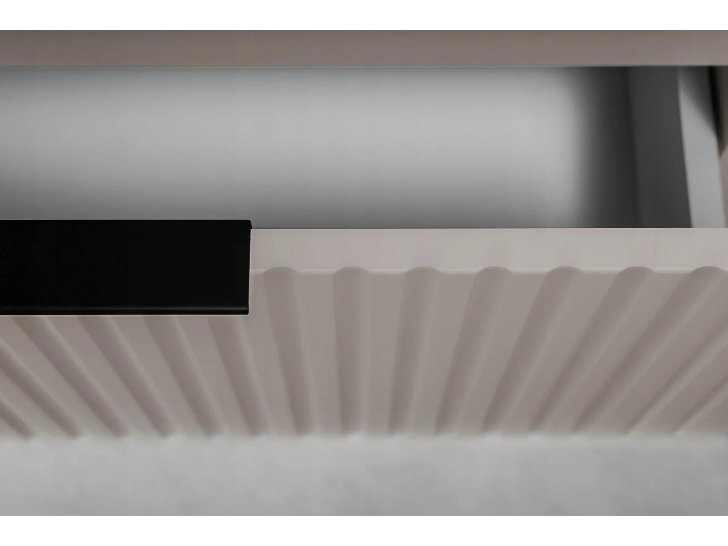Wastafelmeubel 140cm - Hangend - Geribbeld Kasjmier - wit blad – RODAN