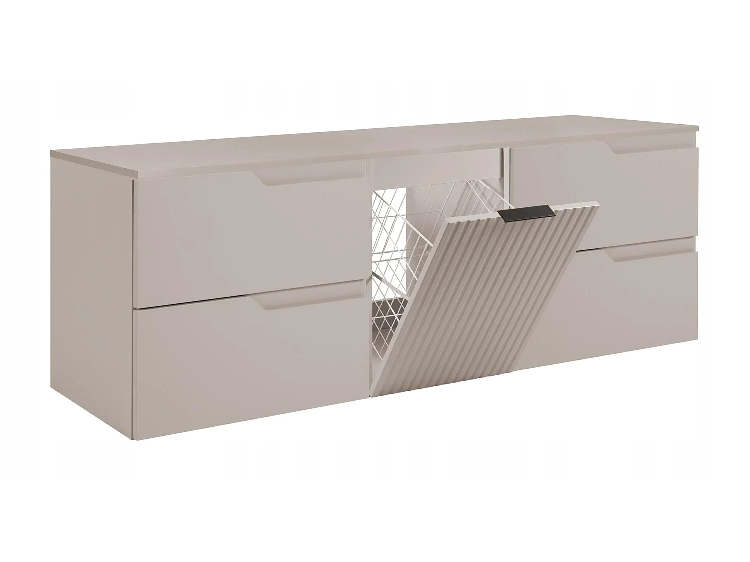 Meuble sous vasque 160cm - avec plan & panier à linge - Cachemire Mat – RODAN