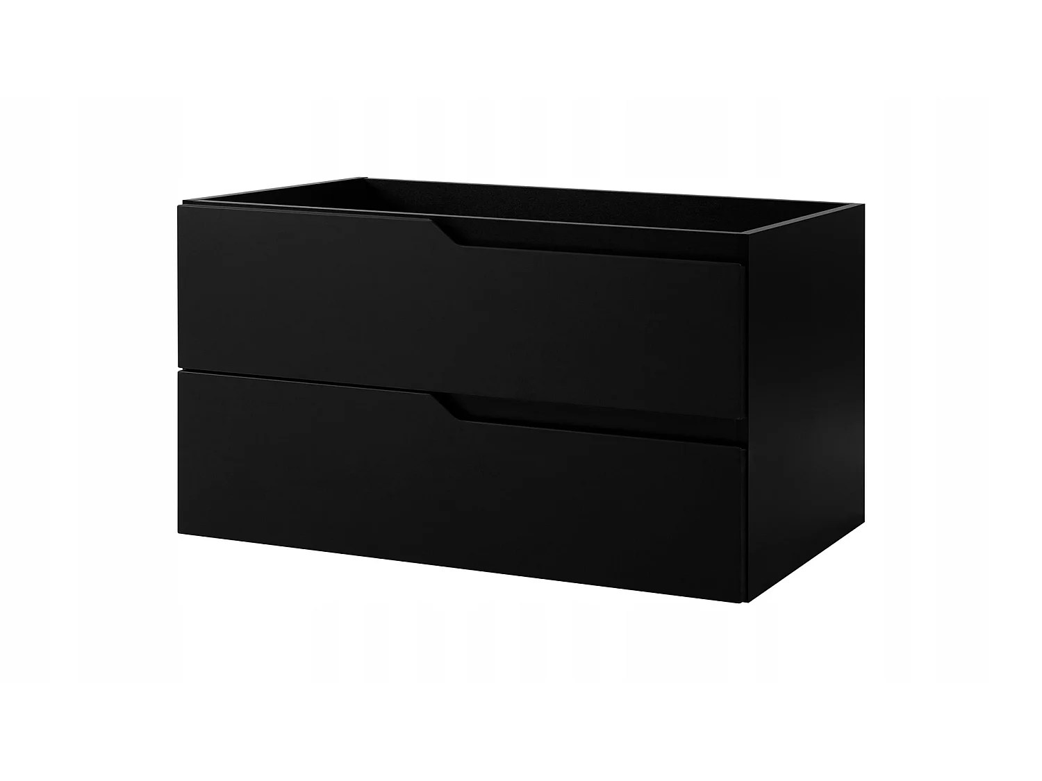 Waschbeckenunterschrank 100cm - mit Platte & Wäschekorb - Schwarz-Braun – RODAN