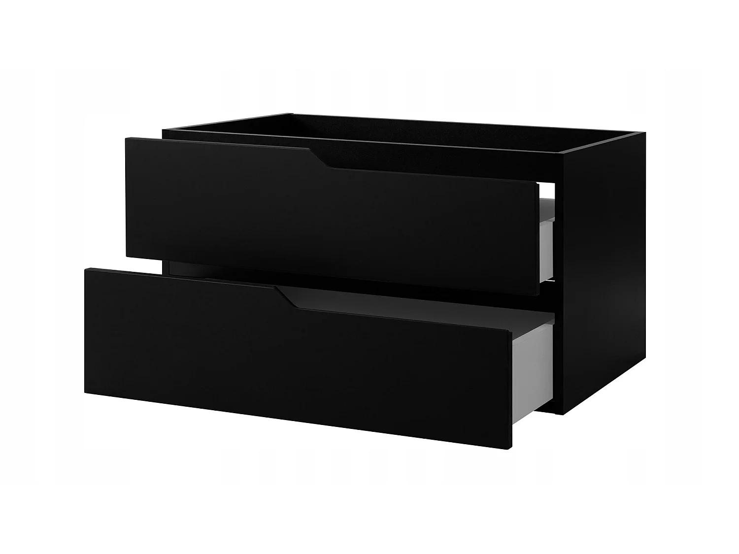 Waschbeckenunterschrank 100cm - mit Platte & Wäschekorb - Schwarz-Braun – RODAN