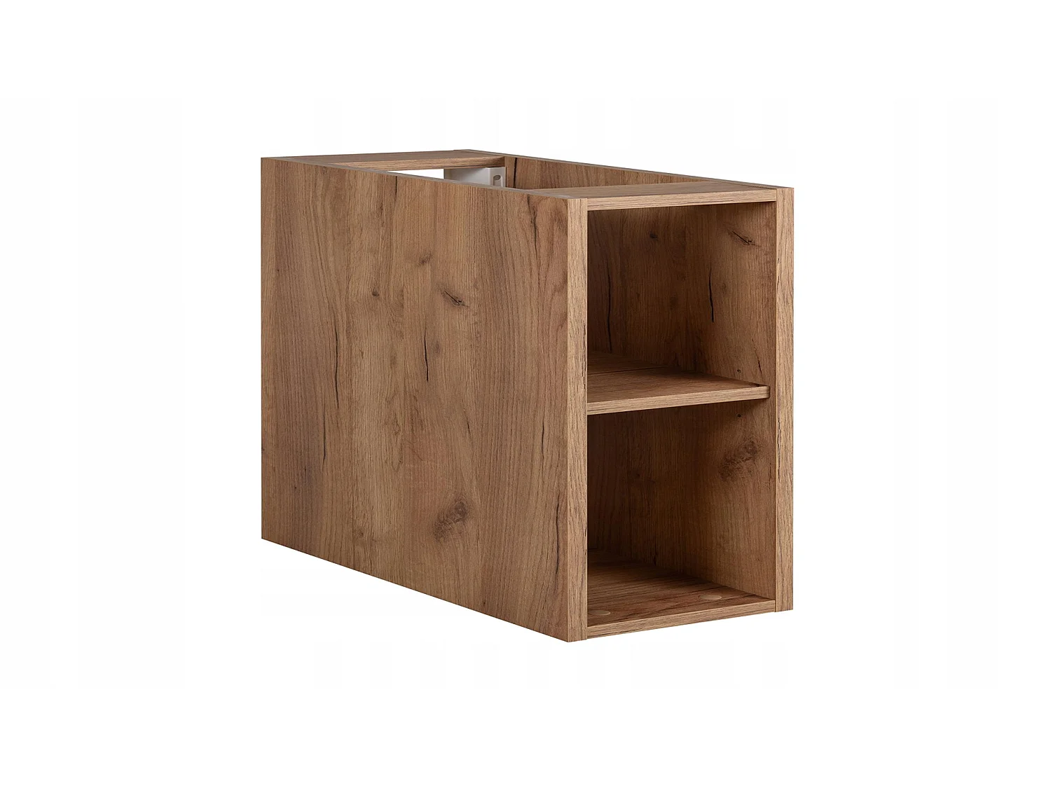 Waschbeckenunterschrank 140cm - Geriffelt Braun - mit Platte & Regal - Soft-Close – RODAN