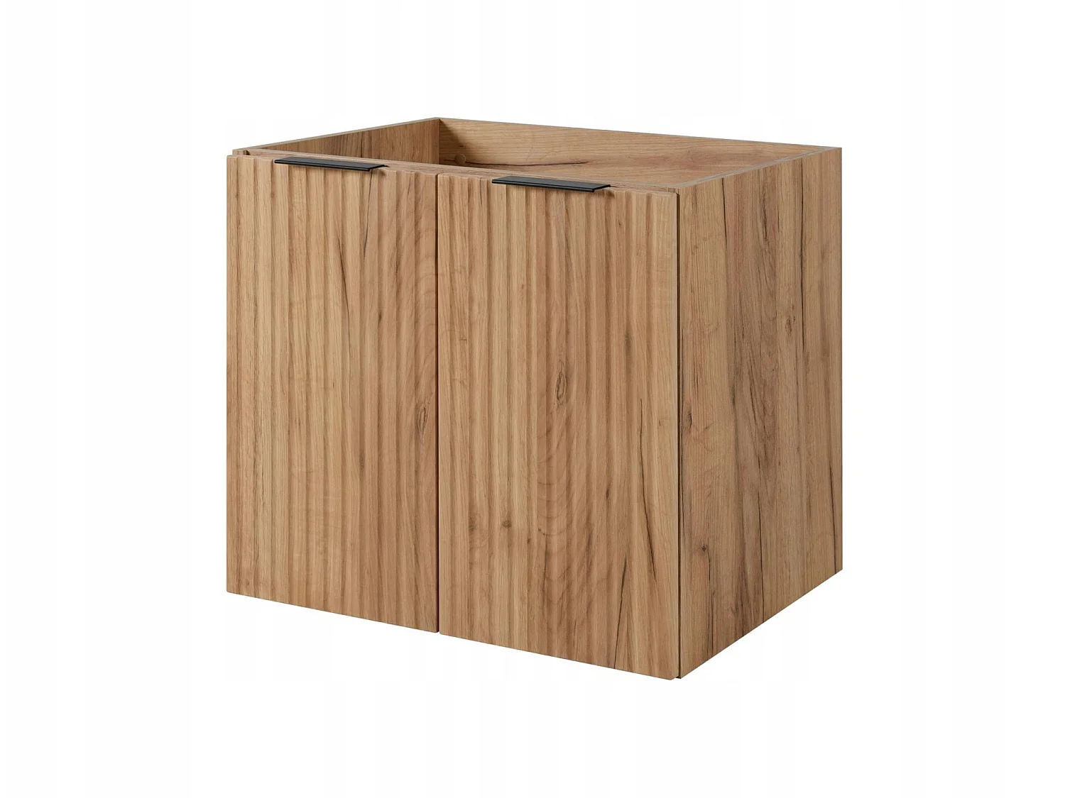 Mueble bajo lavabo 140cm - Estriado Marrón - con encimera y estante - Soft-Close – RODAN