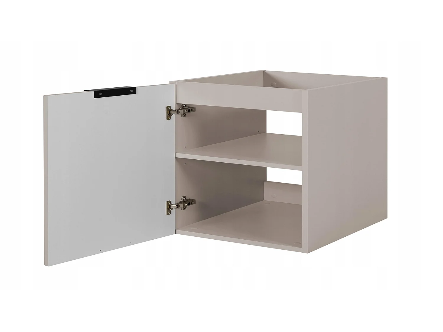 Waschbeckenunterschrank 120cm - Geriffelt Beige - weiße Platte & Regal – RODAN