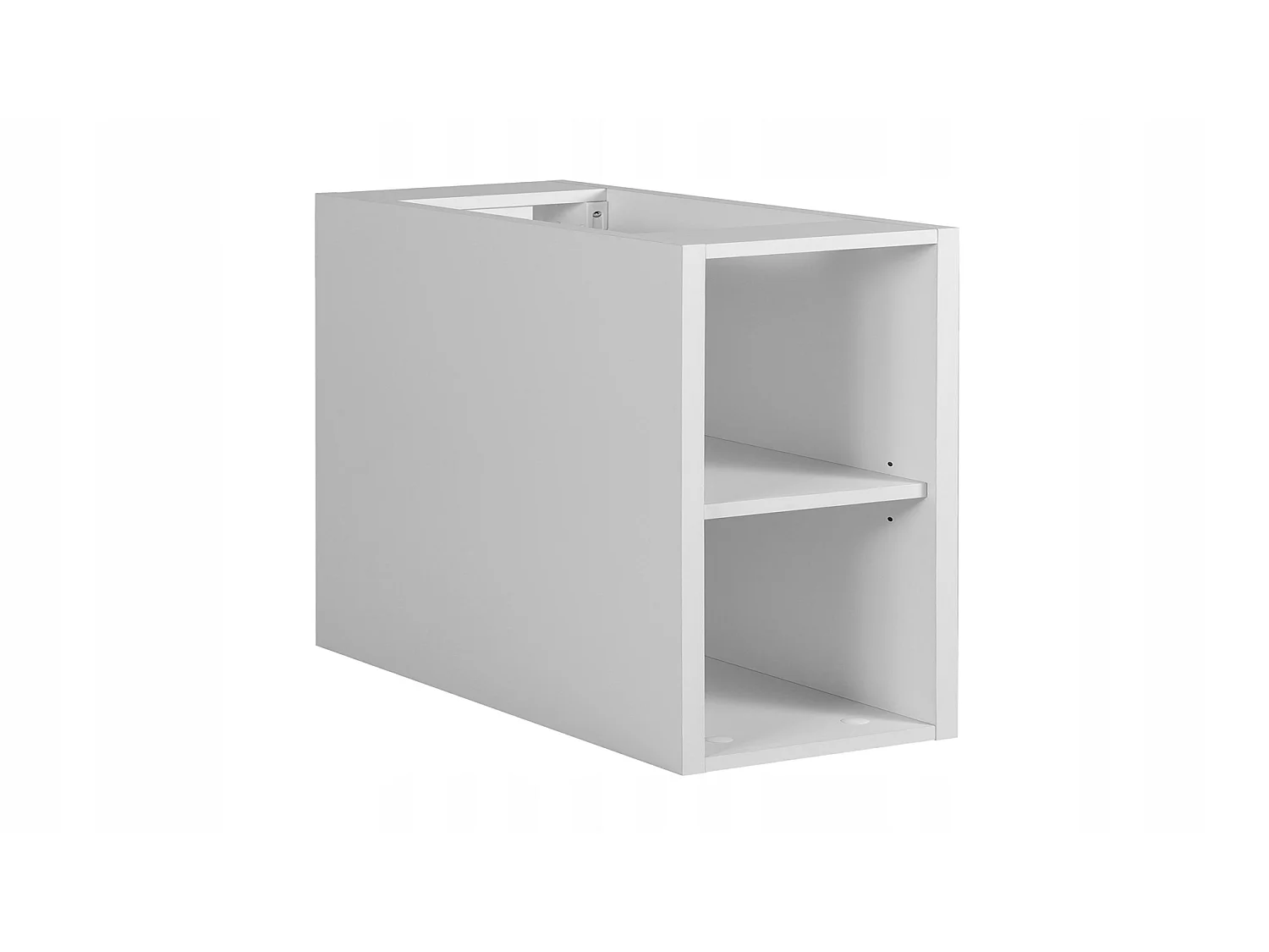 Waschbeckenunterschrank 120cm - Geriffelt Beige - weiße Platte & Regal – RODAN