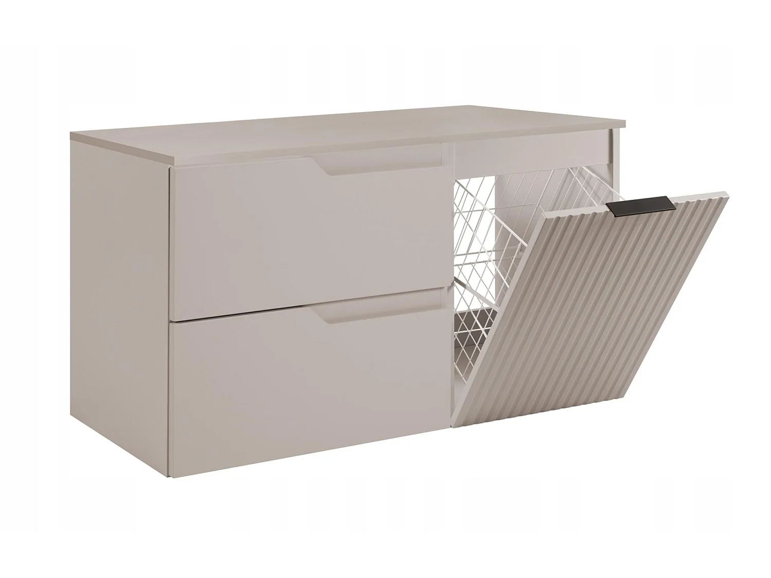 Mobile sottolavabo 100cm - con piano & cesto portabiancheria - Cashmere Opaco – RODAN