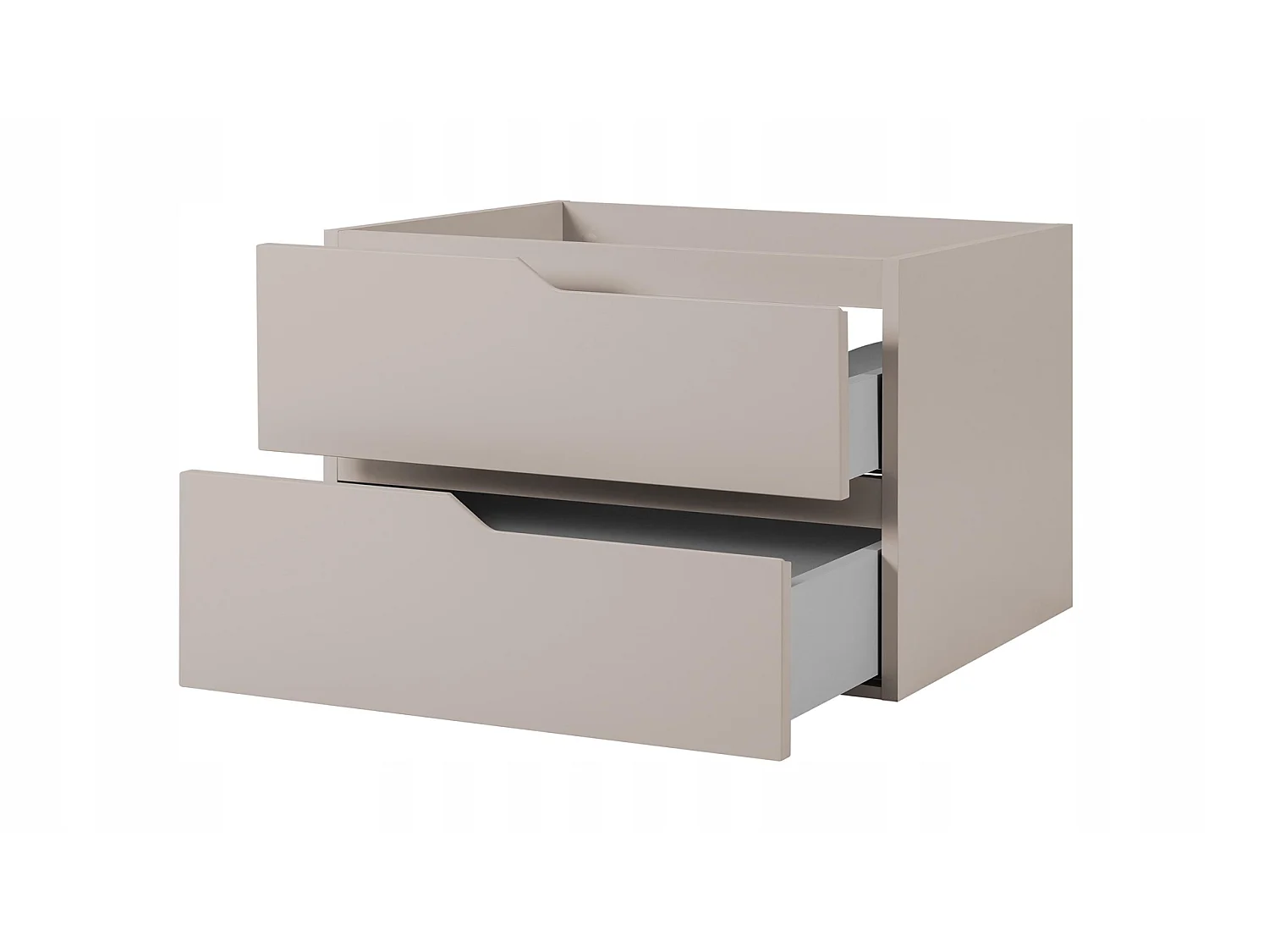 Waschbeckenunterschrank 160cm - mit Platte & Wäschekorb - Kaschmir-Weiß – RODAN