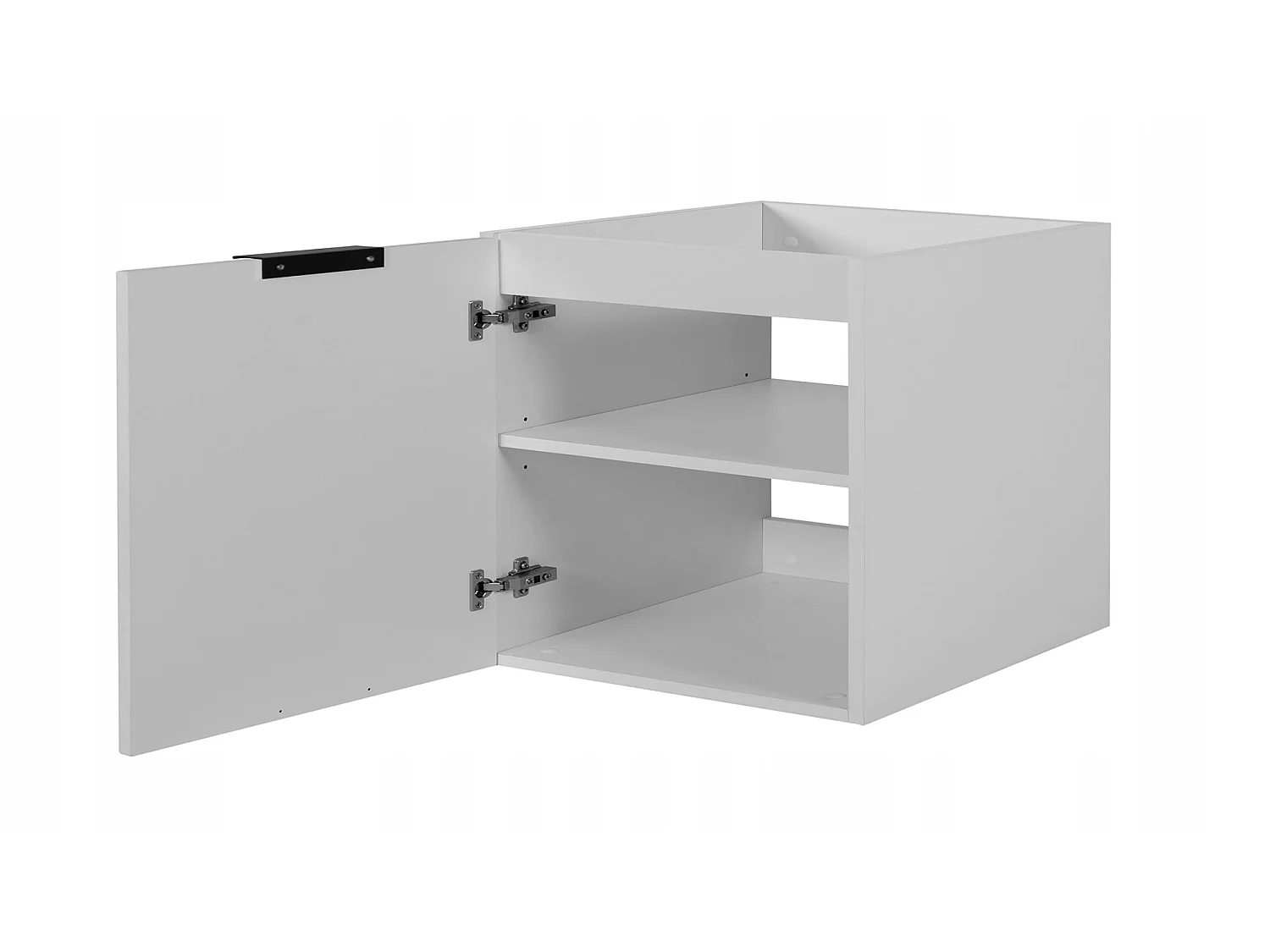 Waschbeckenunterschrank 100cm - Hängend - Geriffelt Weiß - schwarze Platte – RODAN
