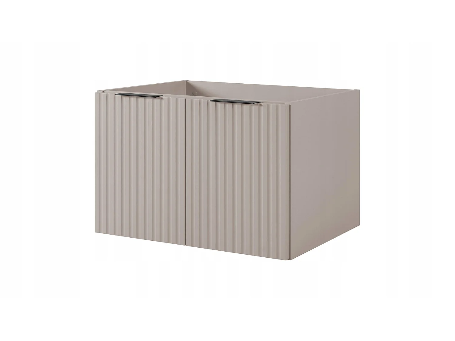 Wastafelmeubel 140cm - Hangend - Geribbeld Kasjmier met blad - 3 grepen – RODAN