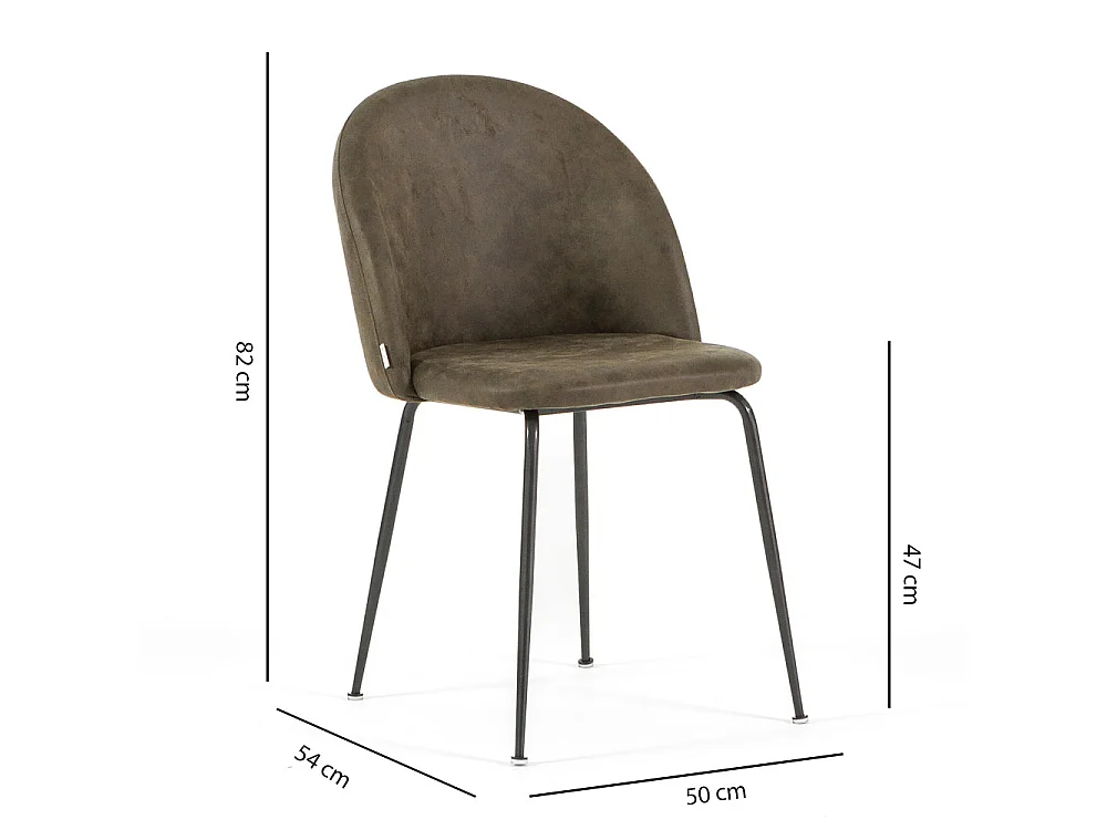 Lot de 2 chaises en similicuir avec pieds en métal, design moderne et élégant pour cuisine, salle à manger, bureau, restaurant SARA/Vert/Gris foncé