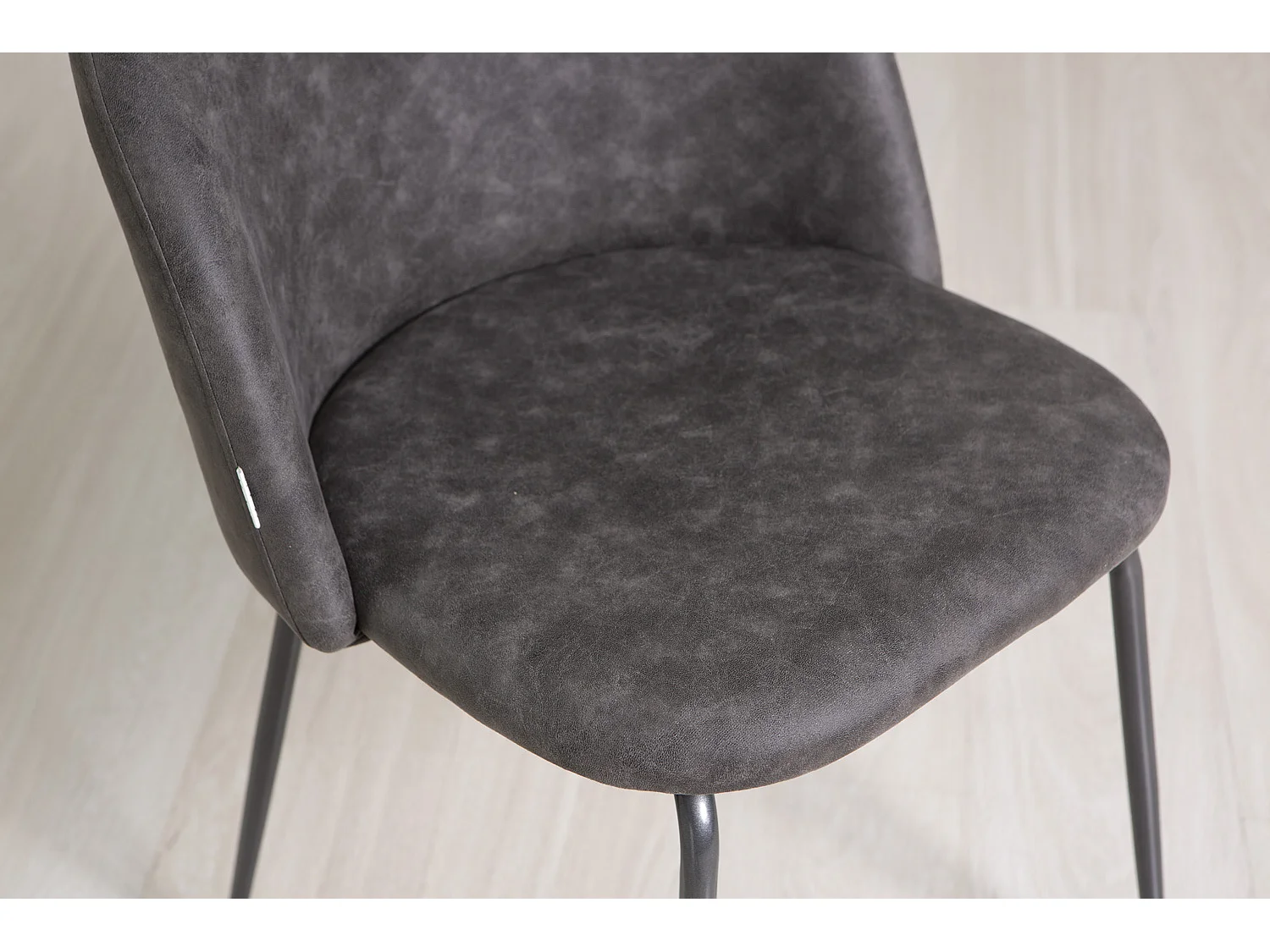 Lot de 2 chaises en similicuir avec pieds en métal, design moderne et élégant pour cuisine, salle à manger, bureau, restaurant SARA/Gris/Gris foncé