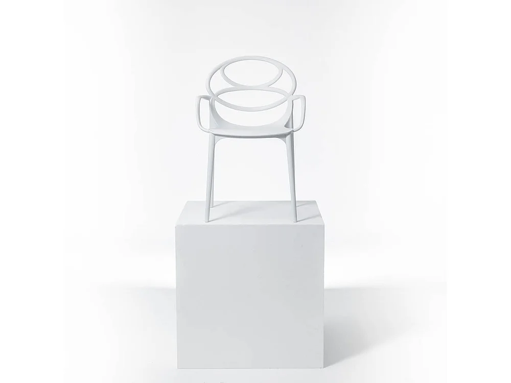 Set de 6 chaises en polypropylène avec fibre de verre, empilables pour extérieur et jardin, bar et restaurant, cuisine design moderne -Charlotte-Blanc