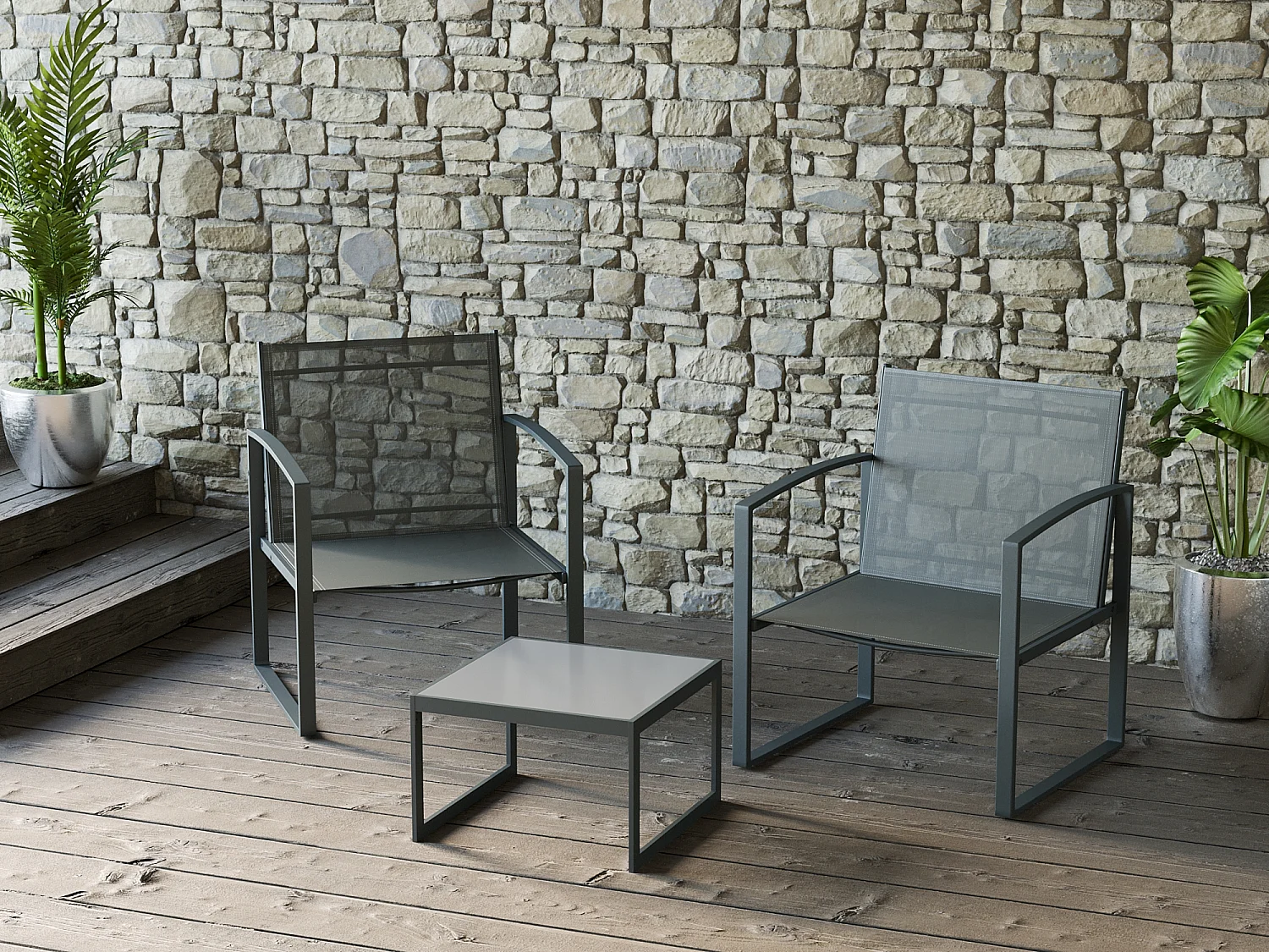 Set Balcon Jakarta Texaline Gris Anthracite