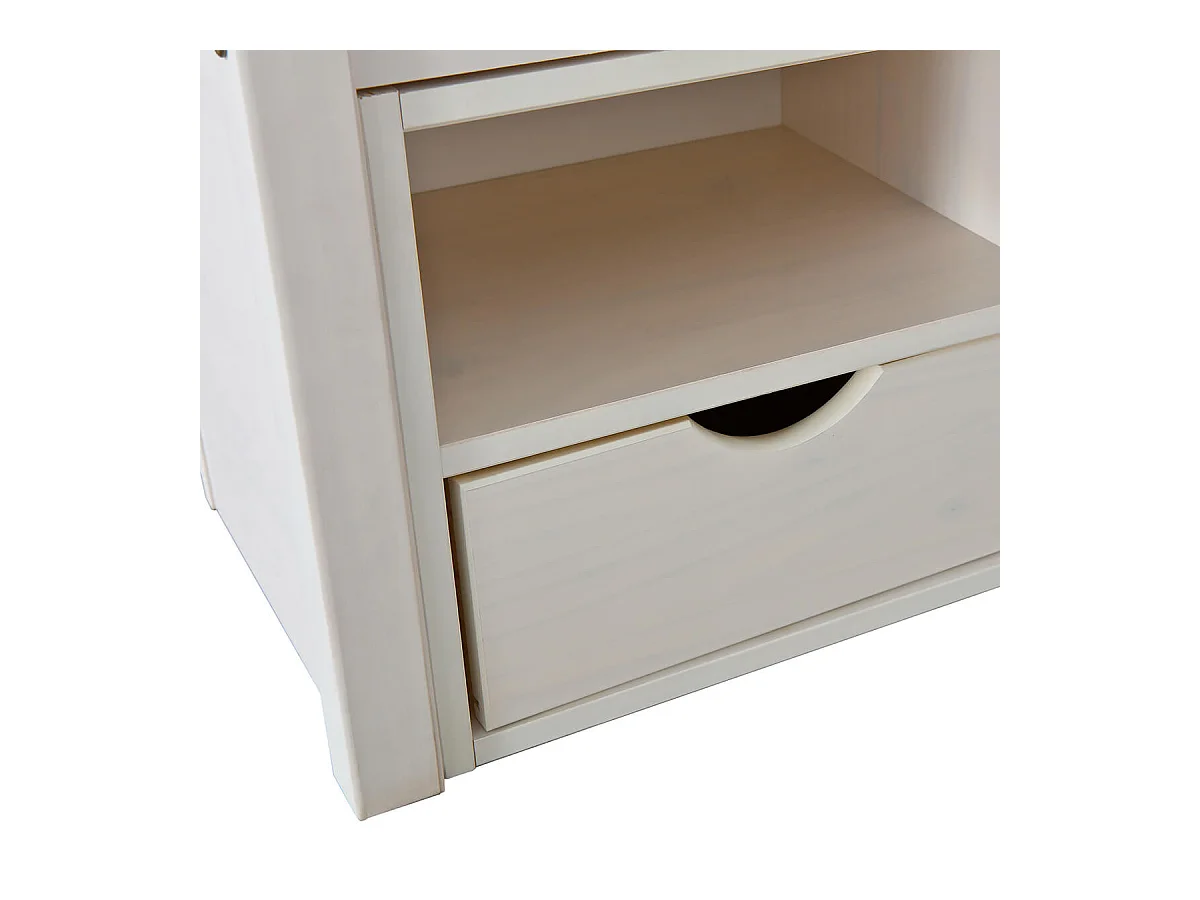 ALASKA - Lit 180x200cm multi-rangement Vernis Blanc