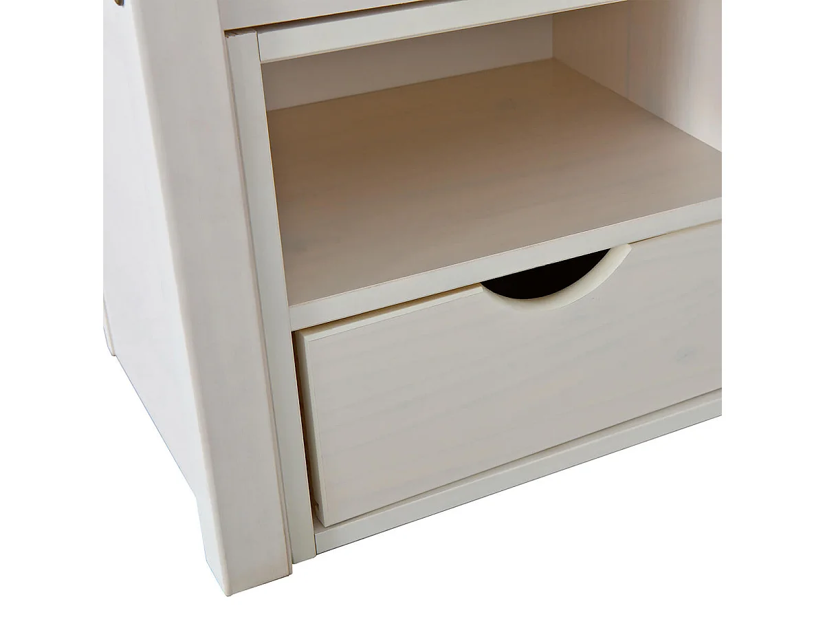 ALASKA - Lit 180x200cm multi-rangement Vernis Blanc