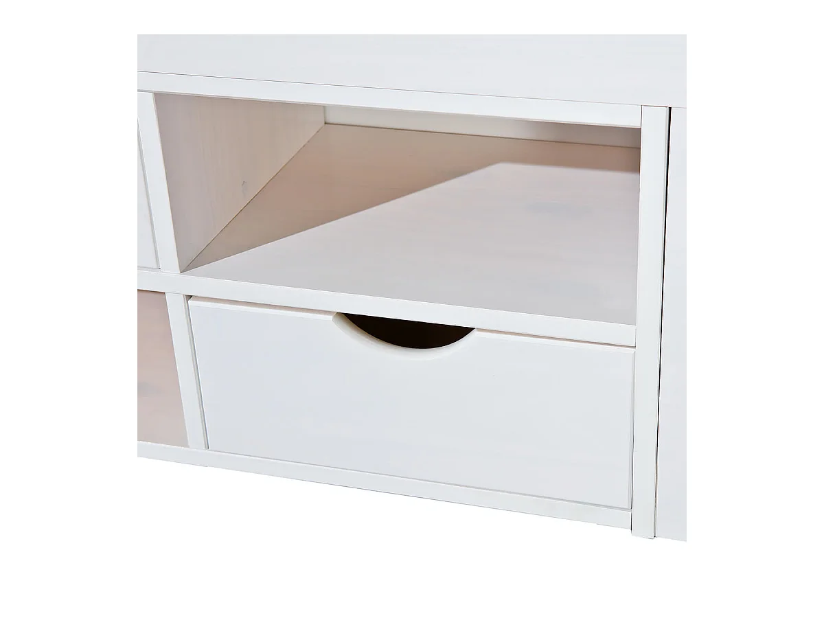 ALASKA - Lit 160x200cm multi-rangement Vernis Blanc