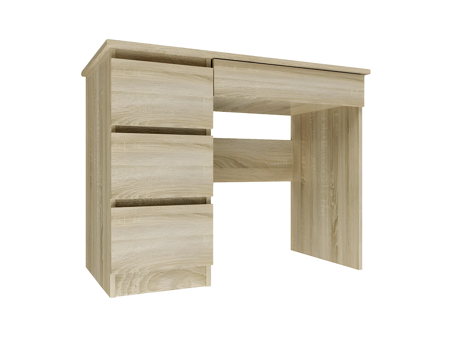 MESO - Scrivania moderna sinistra per ufficio/camera ragazzi - 98x51x76 - 4 cassetti