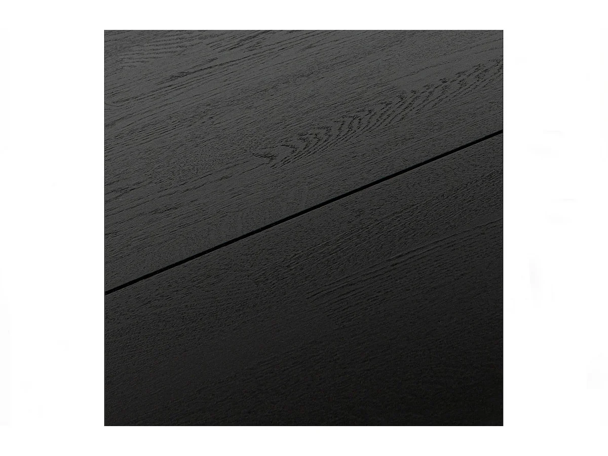 RHONDA - Table repas ronde en bois de chêne noir 129 cm