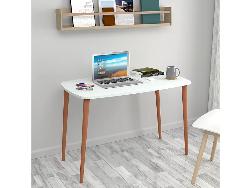 Bureau Kongsberg 70 x 105 x 60 cm blanc [en.casa]