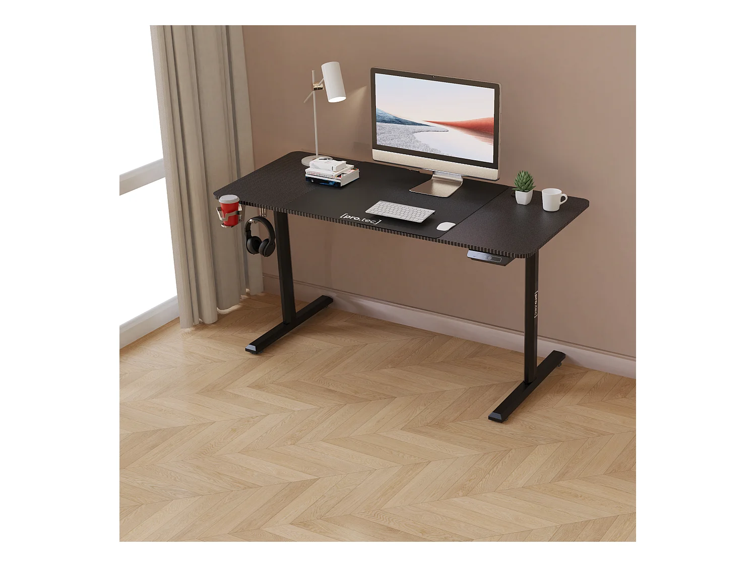 Bureau électrique Hayward à hauteur réglable 140 x 60 x 72 - 117 cm noir [pro.tec]