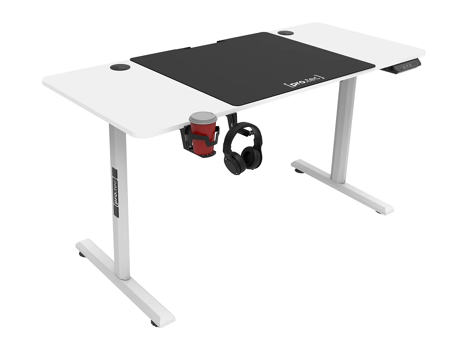 Bureau électrique Hayward à hauteur réglable 140 x 60 x 72 - 117 cm blanc [pro.tec]