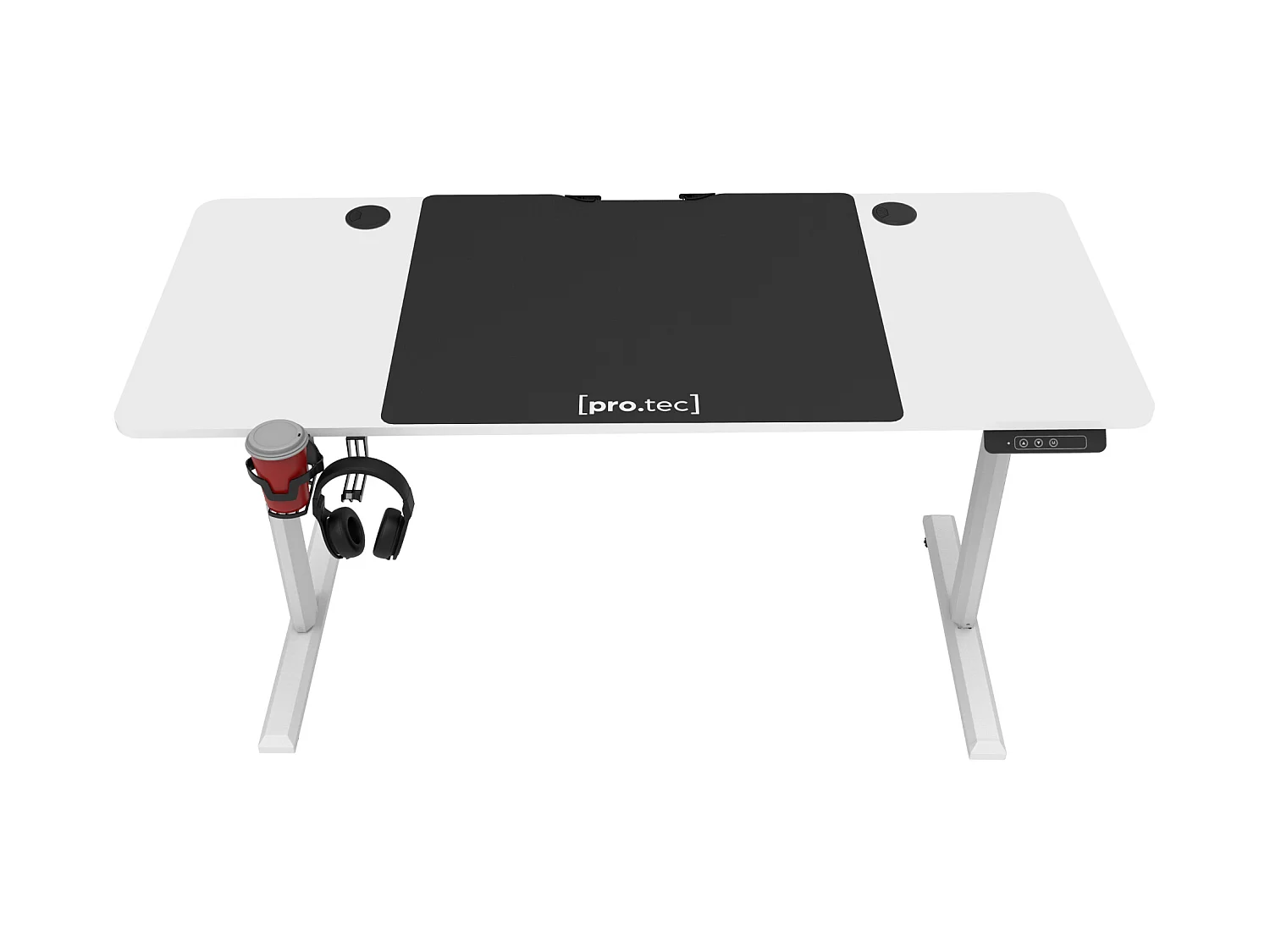 Bureau électrique Hayward à hauteur réglable 140 x 60 x 72 - 117 cm blanc [pro.tec]