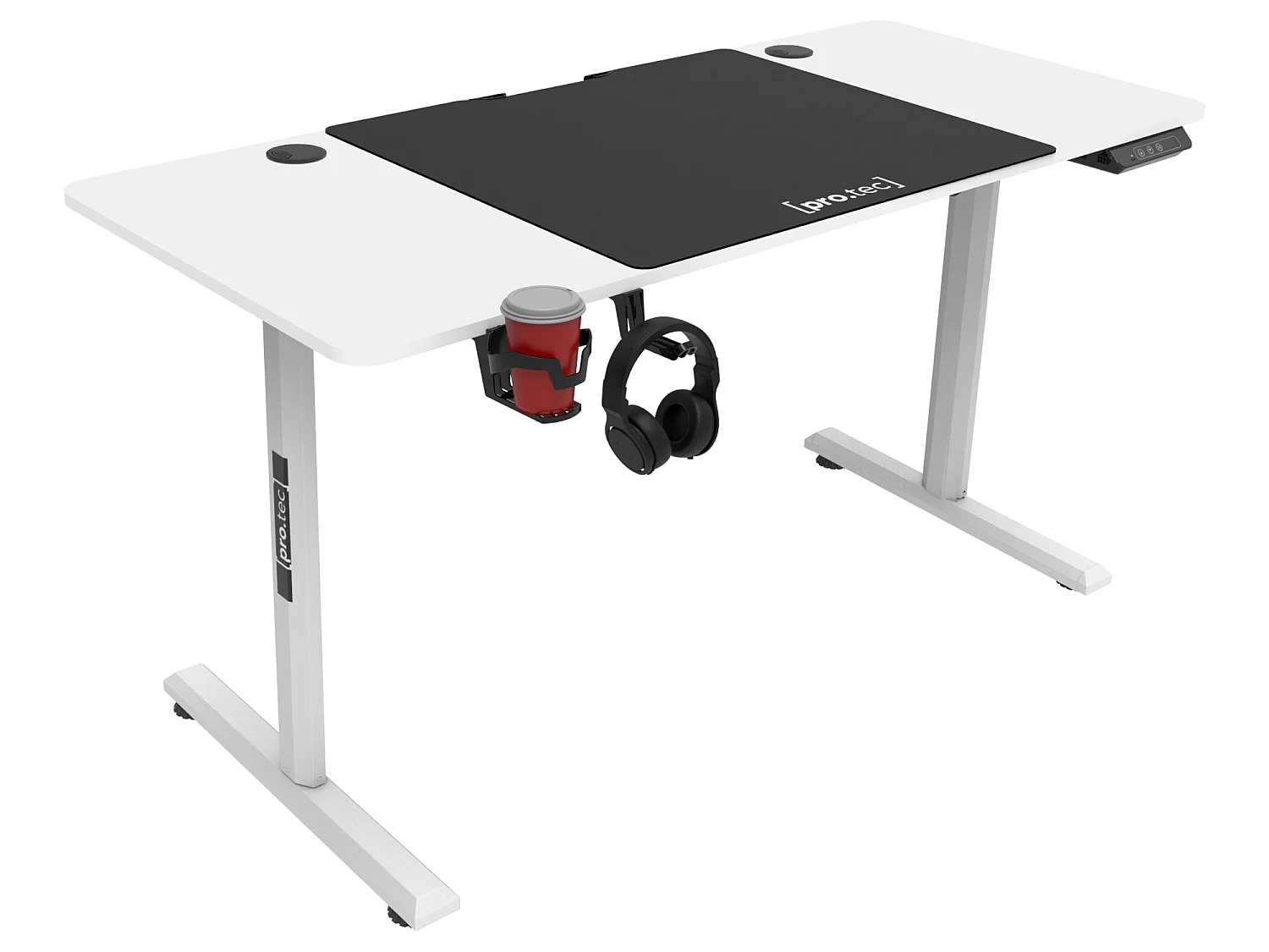 Bureau électrique Hayward à hauteur réglable 140 x 60 x 72 - 117 cm blanc [pro.tec]