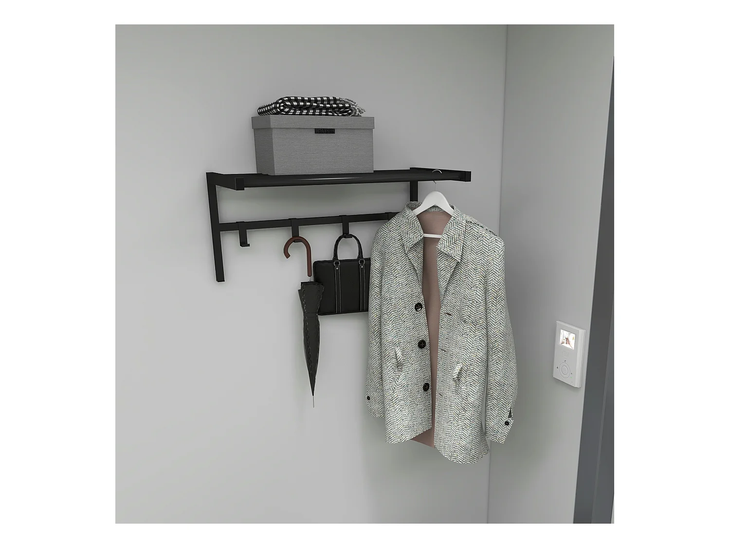 Portemanteau Tolga à 4 crochets 32,5 x 69 x 34 cm noir [en.casa]
