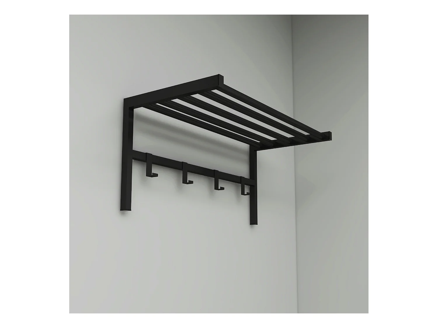 Portemanteau Tolga à 4 crochets 32,5 x 69 x 34 cm noir [en.casa]