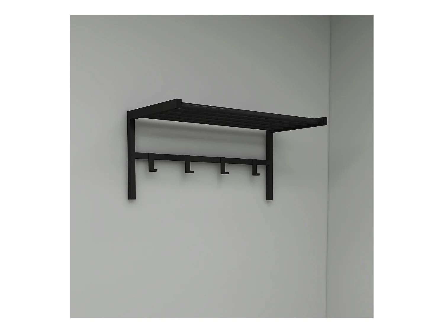 Portemanteau Tolga à 4 crochets 32,5 x 69 x 34 cm noir [en.casa]