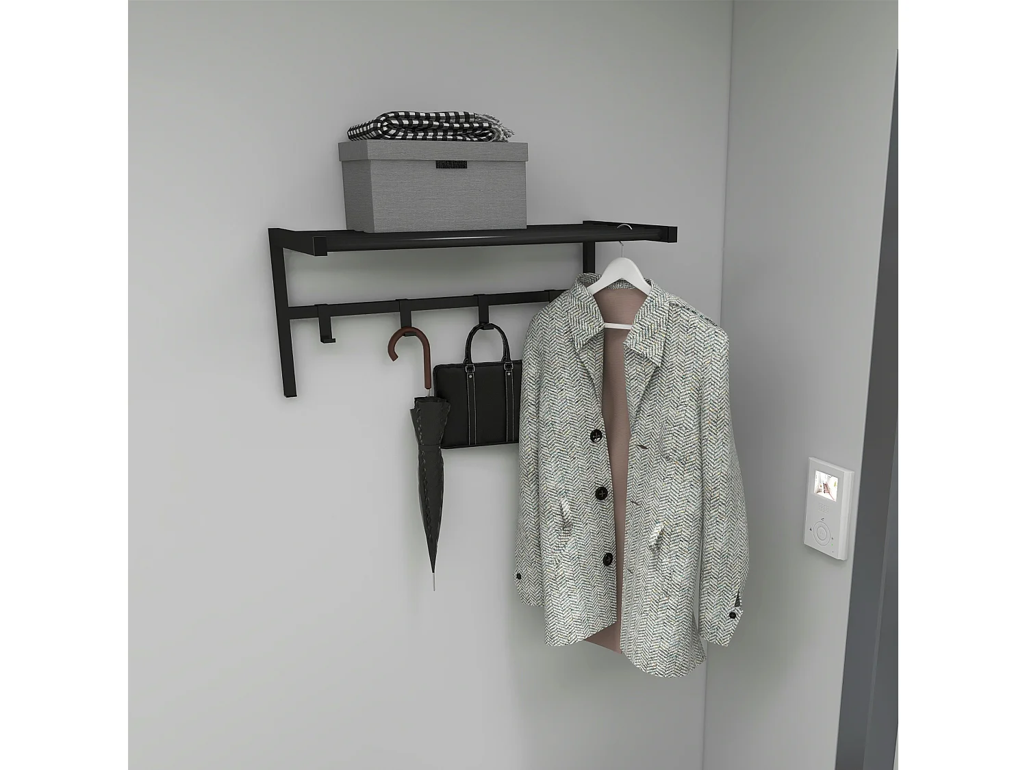 Portemanteau Tolga à 4 crochets 32,5 x 69 x 34 cm noir [en.casa]