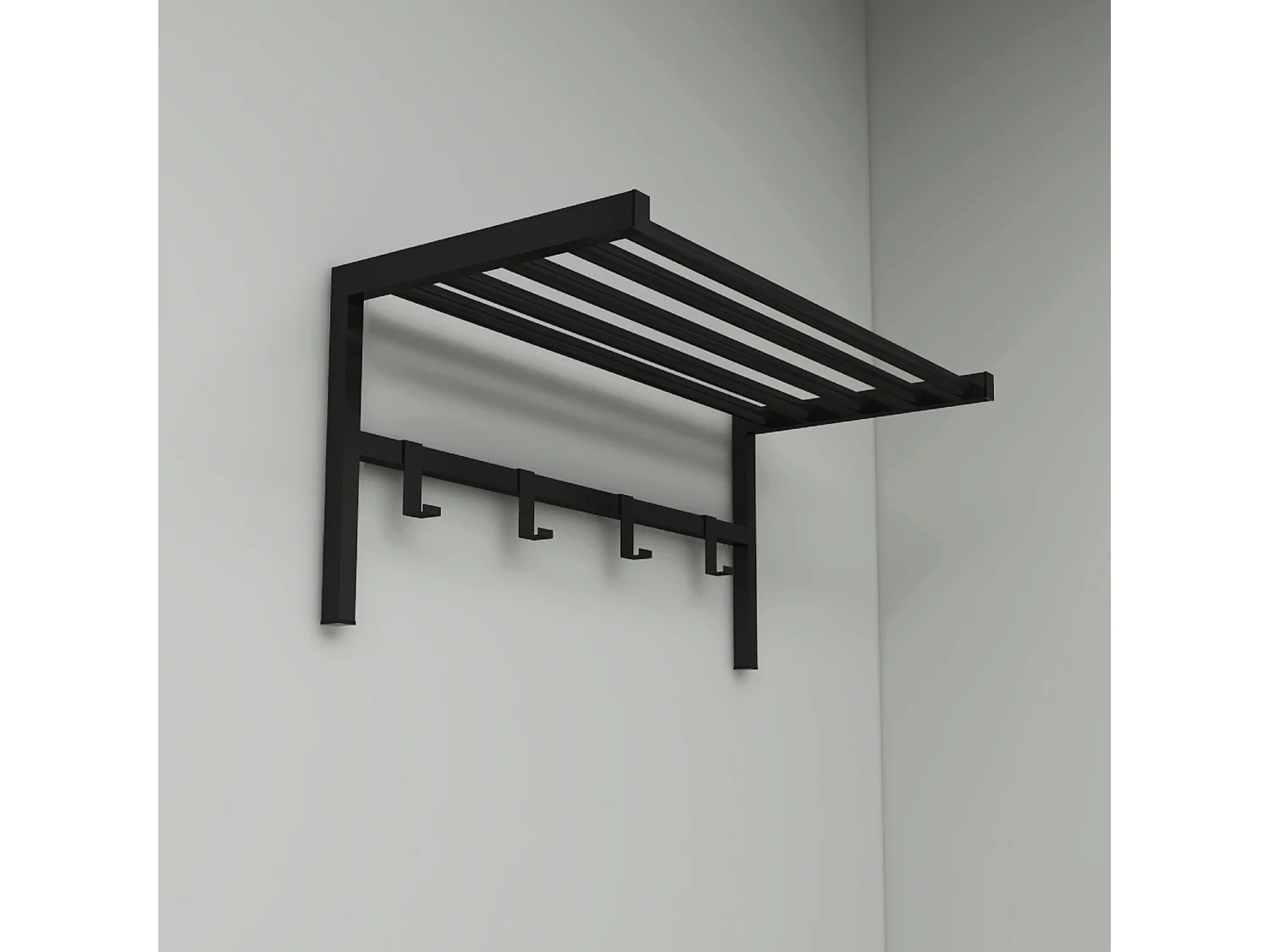 Portemanteau Tolga à 4 crochets 32,5 x 69 x 34 cm noir [en.casa]