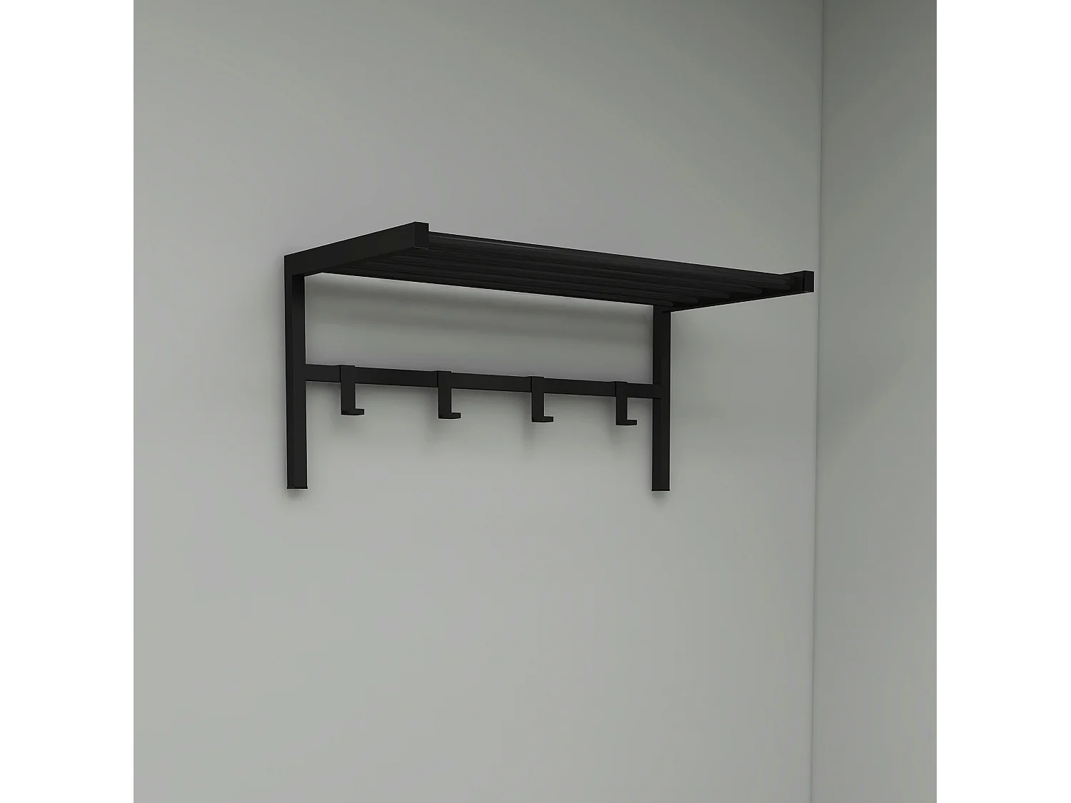 Portemanteau Tolga à 4 crochets 32,5 x 69 x 34 cm noir [en.casa]