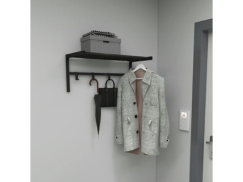 Portemanteau Tolga à 4 crochets 32,5 x 69 x 34 cm noir [en.casa]
