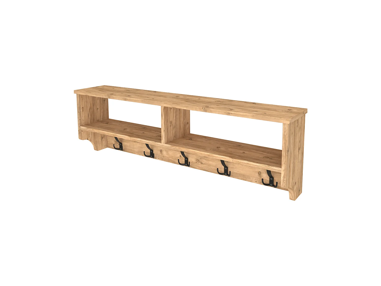 Portemanteau Åstorp à 15 crochets 120 x 22 x 37 cm effet chêne [en.casa]