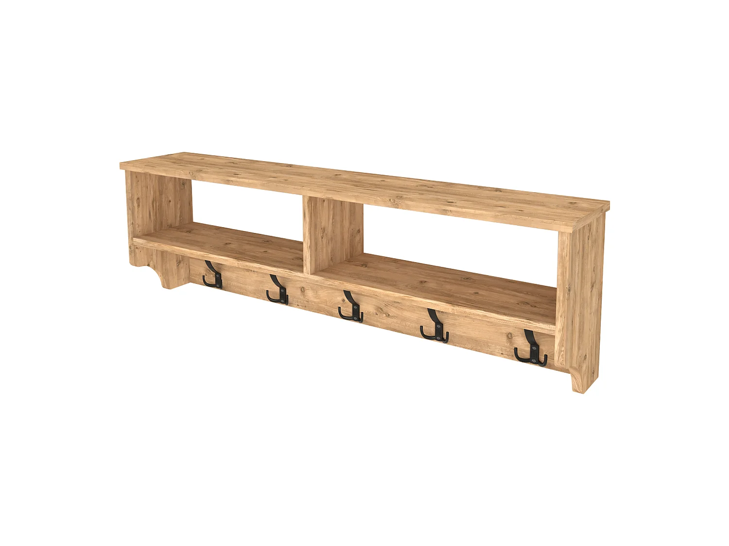 Portemanteau Åstorp à 15 crochets 120 x 22 x 37 cm effet chêne [en.casa]
