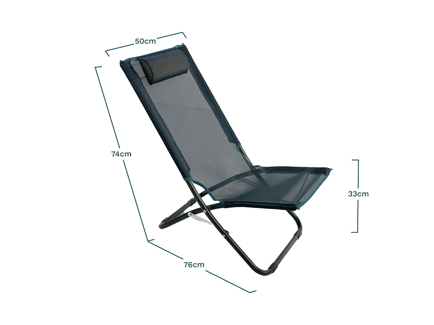 Lot De 2 Chaises Relax Avec Têtière Coloris Bleu Foncé