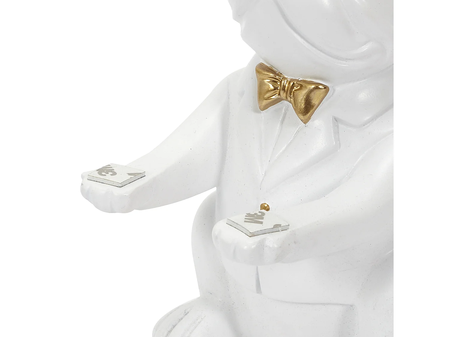 Sculpture Deco Bulldog Blanc Vide Poche 21cm Blanc, Or