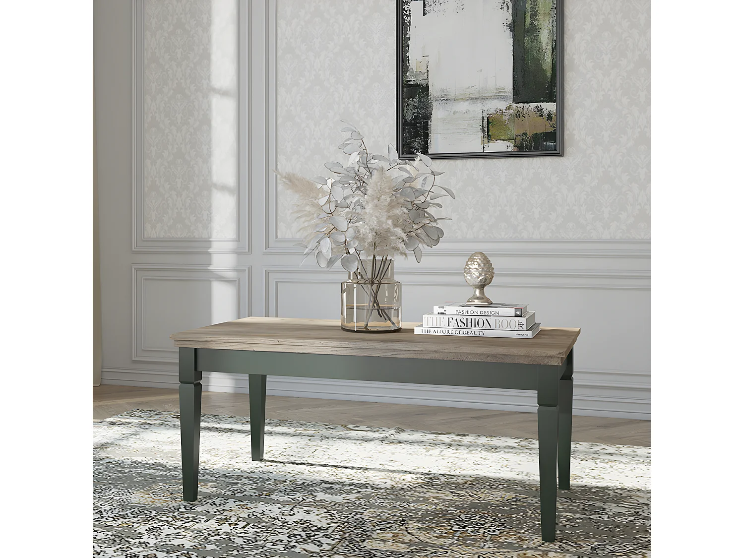 Couchtisch Martin Grün und Holz