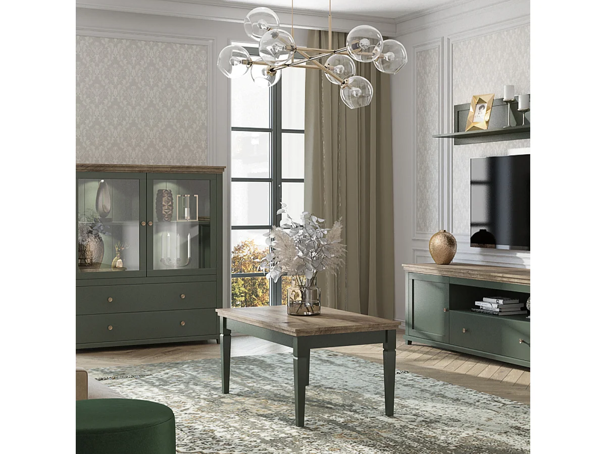 Tavolino da caffè Martin verde e marrone 60cm