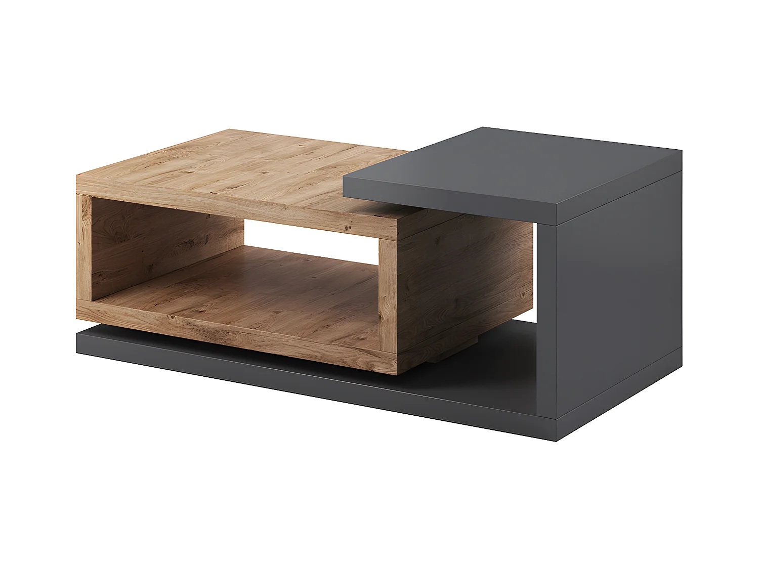 Stolik kawowy BOTA 120x60 antracyt/dąb ribbec