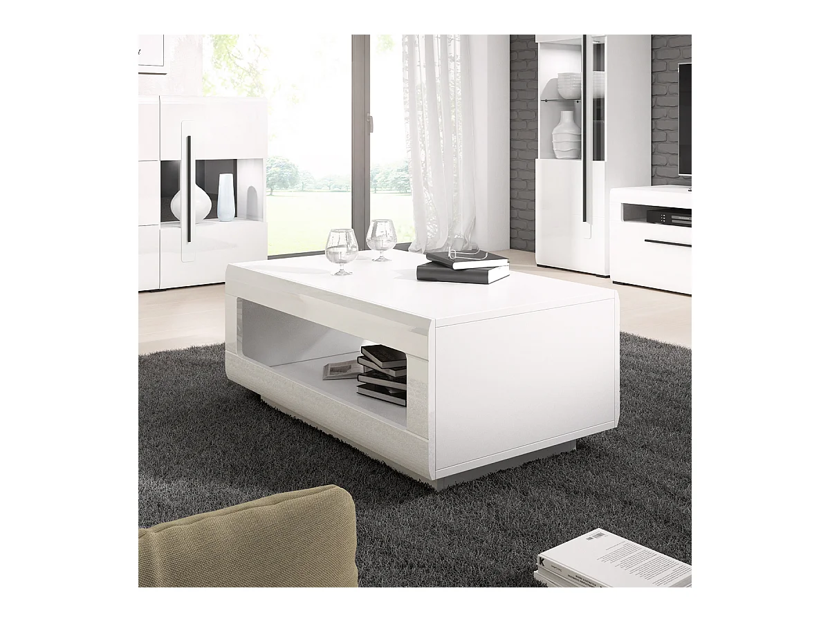 Stolik kawowy TULSA 110x60 biały połysk