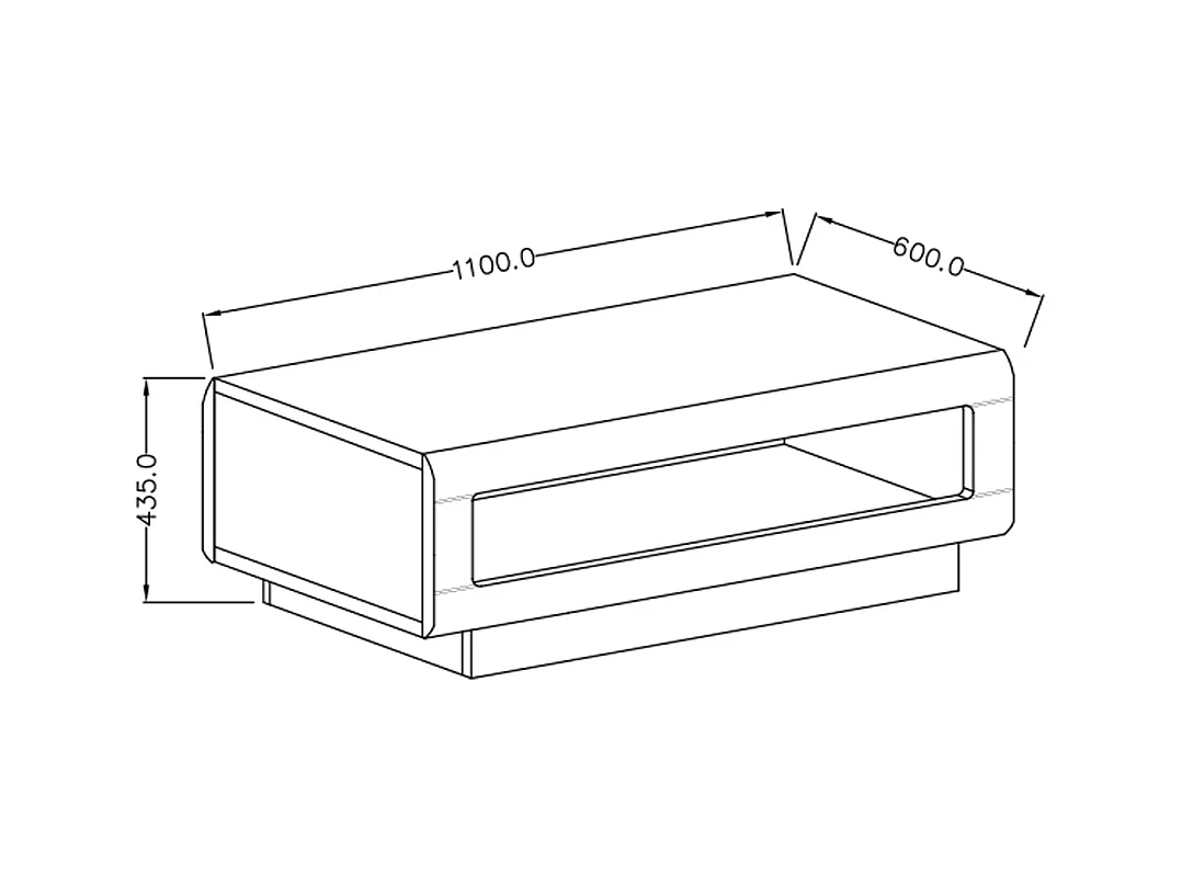 Stolik kawowy TULSA 110x60 biały połysk