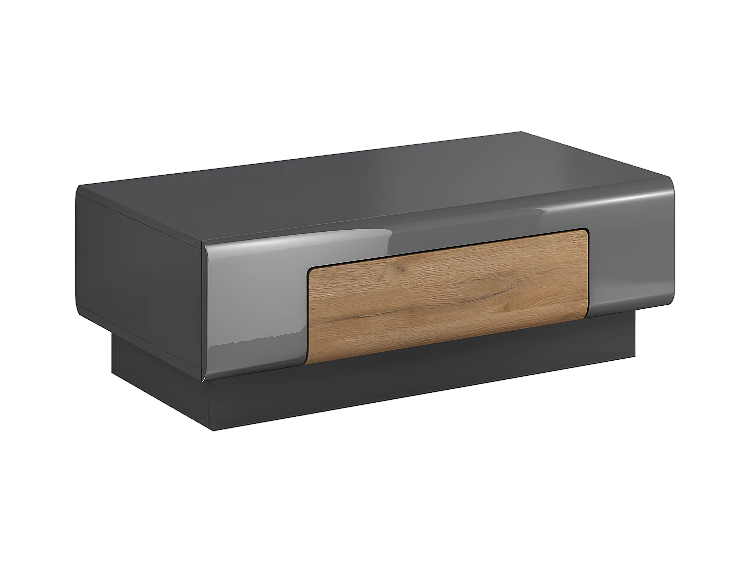 Stolik kawowy TOLEDO 1S antracyt połysk/dąb grandson