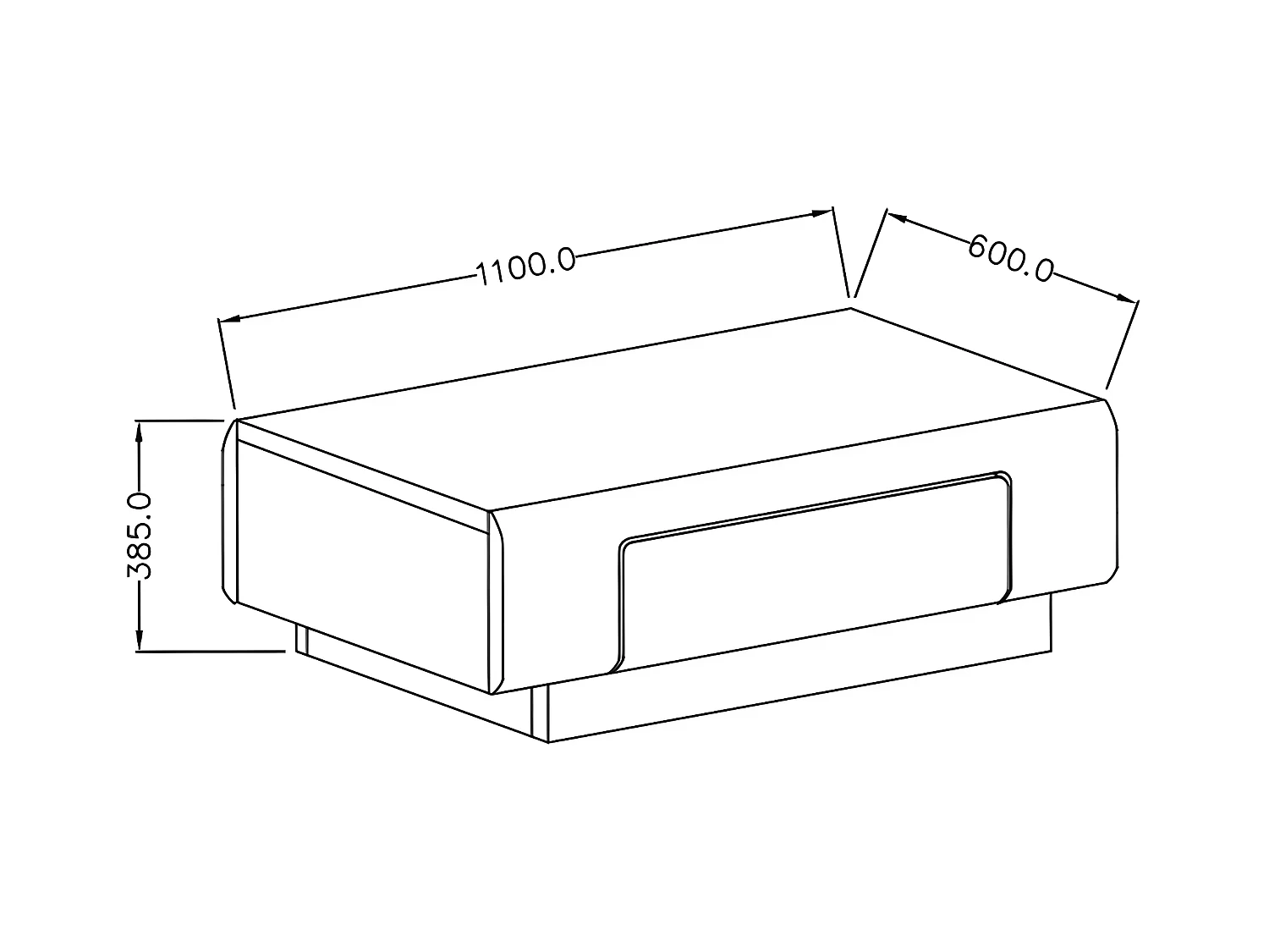 Stolik kawowy TOLEDO 1S antracyt połysk/dąb grandson