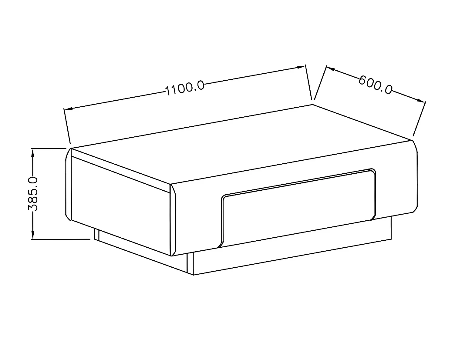 Table basse 1 tiroir Jules Gris et Bois